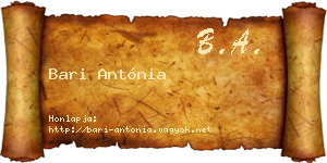 Bari Antónia névjegykártya